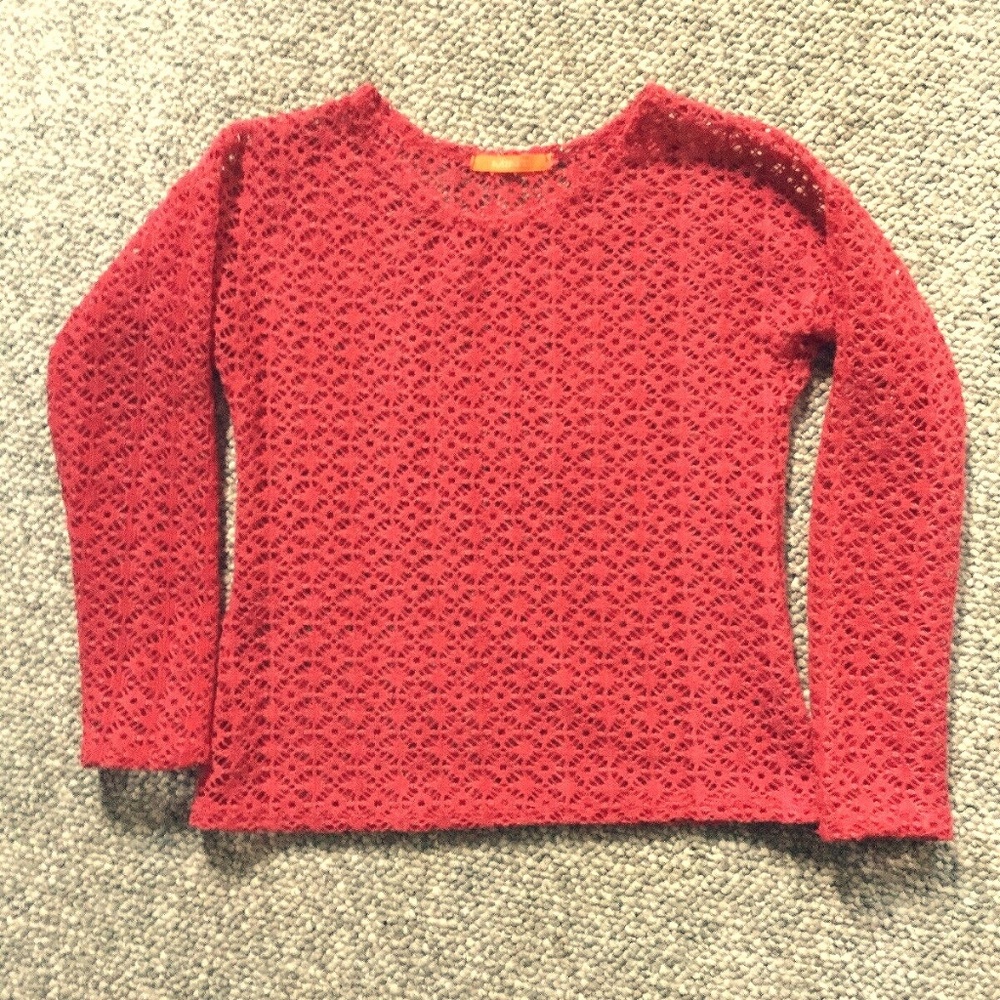 $10 w/bundle Mint Open Knit Pullover Crew Sweater